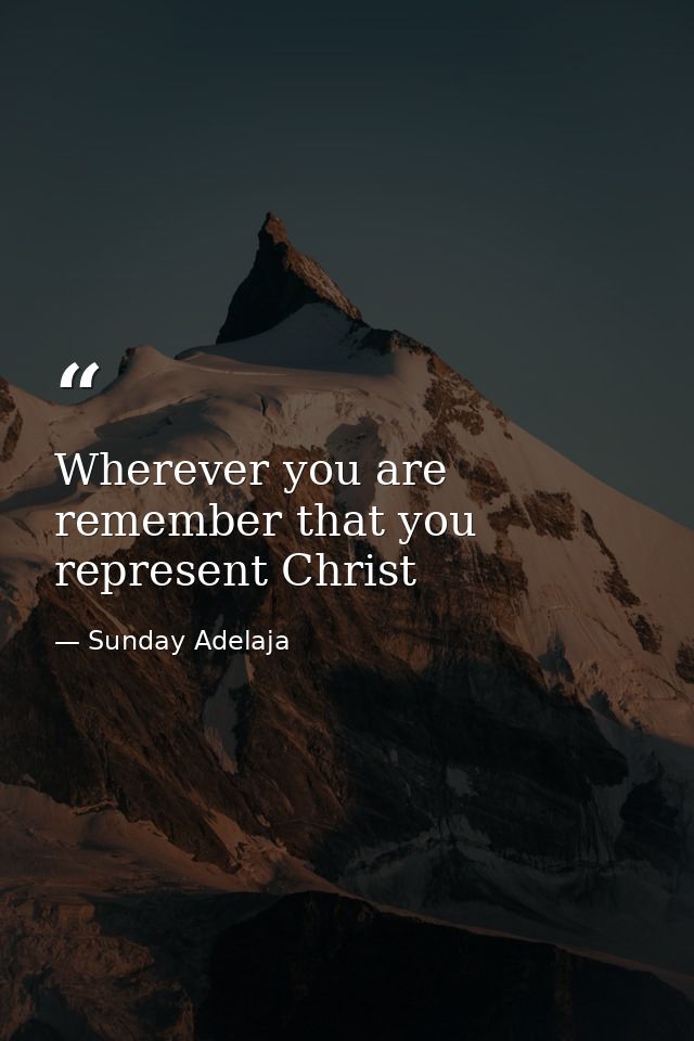Wherever you are remember that you represent Christ — Sunday Adelaja