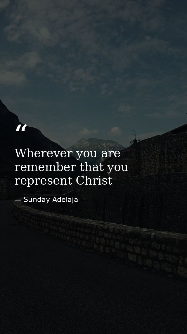 Wherever you are remember that you represent Christ — Sunday Adelaja