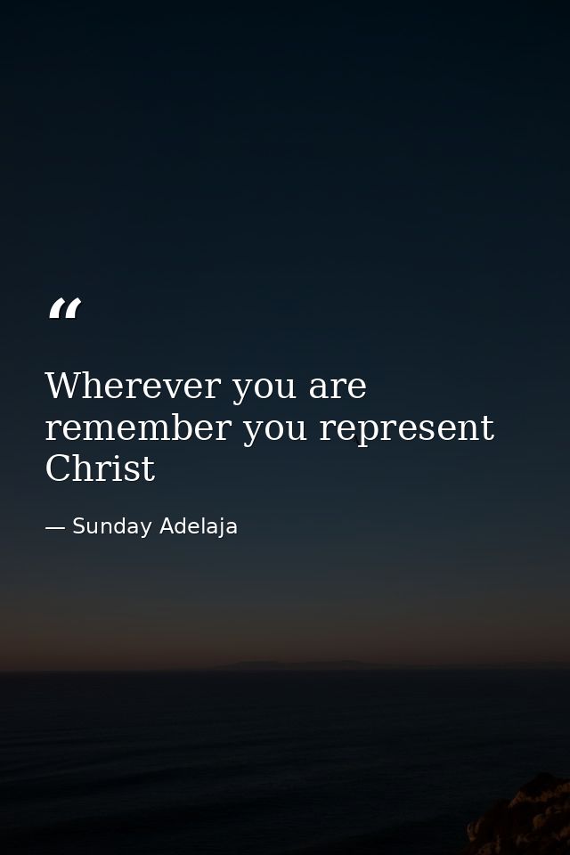 Wherever you are remember you represent Christ — Sunday Adelaja
