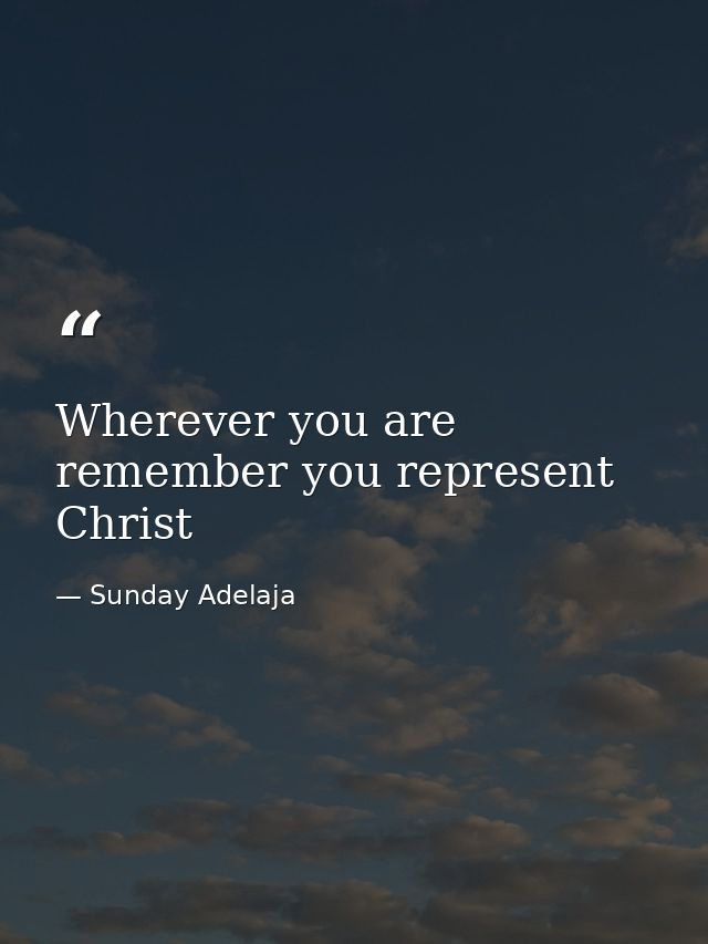 Wherever you are remember you represent Christ — Sunday Adelaja