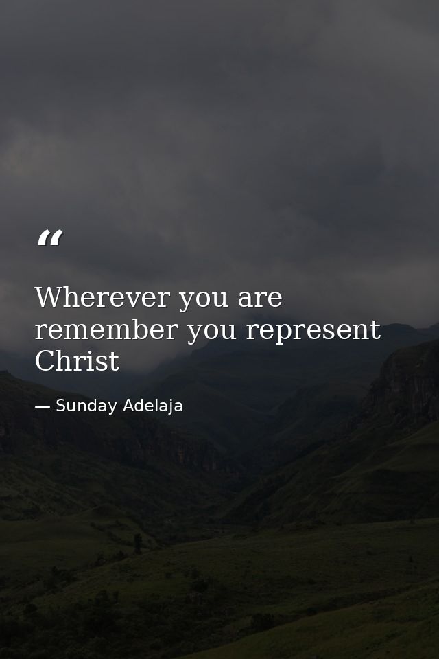 Wherever you are remember you represent Christ — Sunday Adelaja