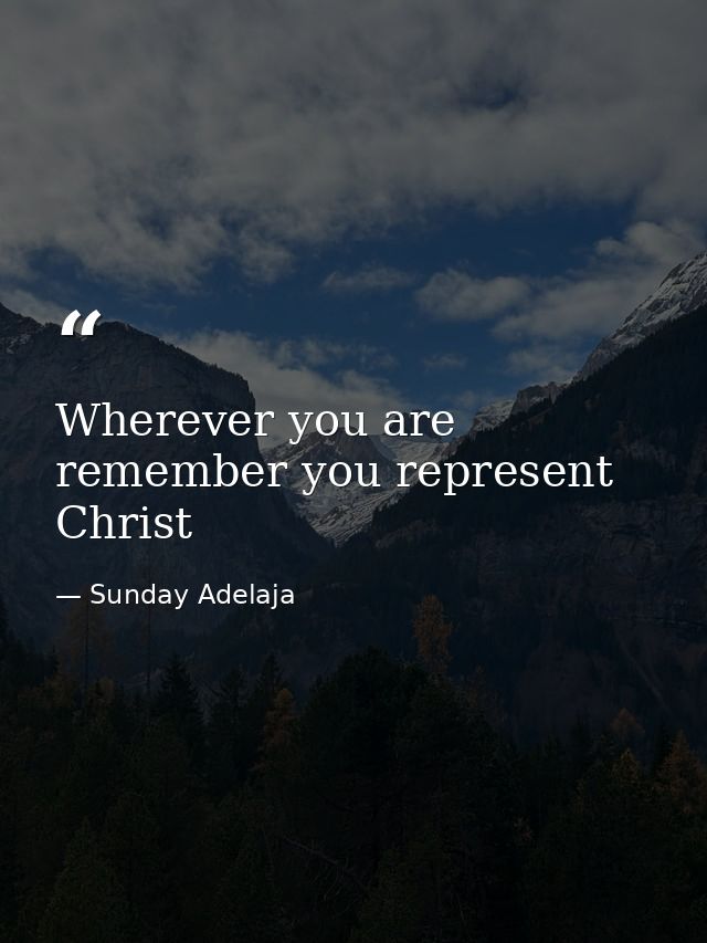 Wherever you are remember you represent Christ — Sunday Adelaja