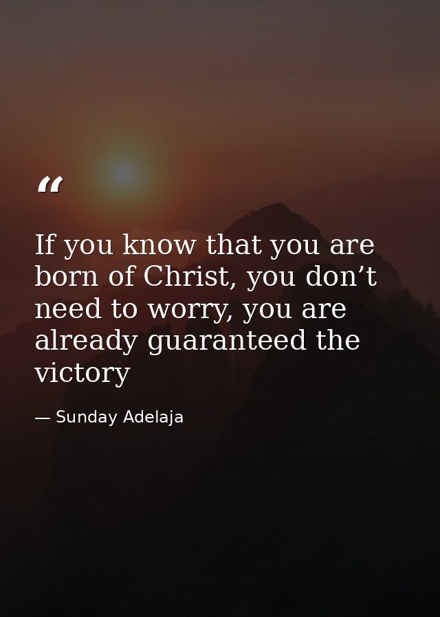 If you know that you are born of Christ, you don’t need to worry, you are already guaranteed the victory — Sunday Adelaja