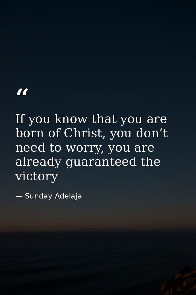If you know that you are born of Christ, you don’t need to worry, you are already guaranteed the victory — Sunday Adelaja