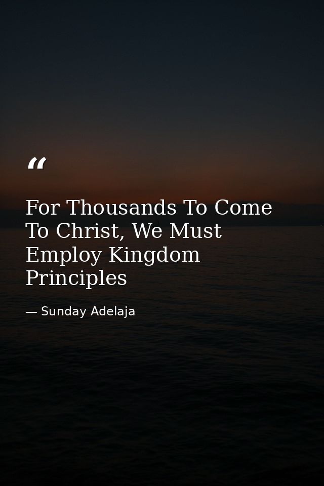 For Thousands To Come To Christ, We Must Employ Kingdom Principles — Sunday Adelaja