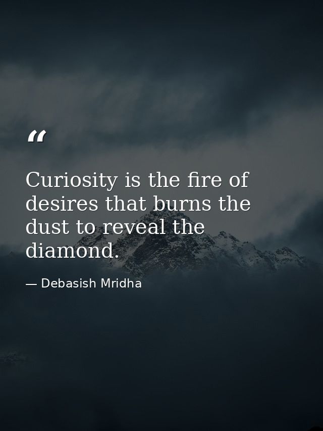 Curiosity is the fire of desires that burns the dust to reveal the diamond. — Debasish Mridha