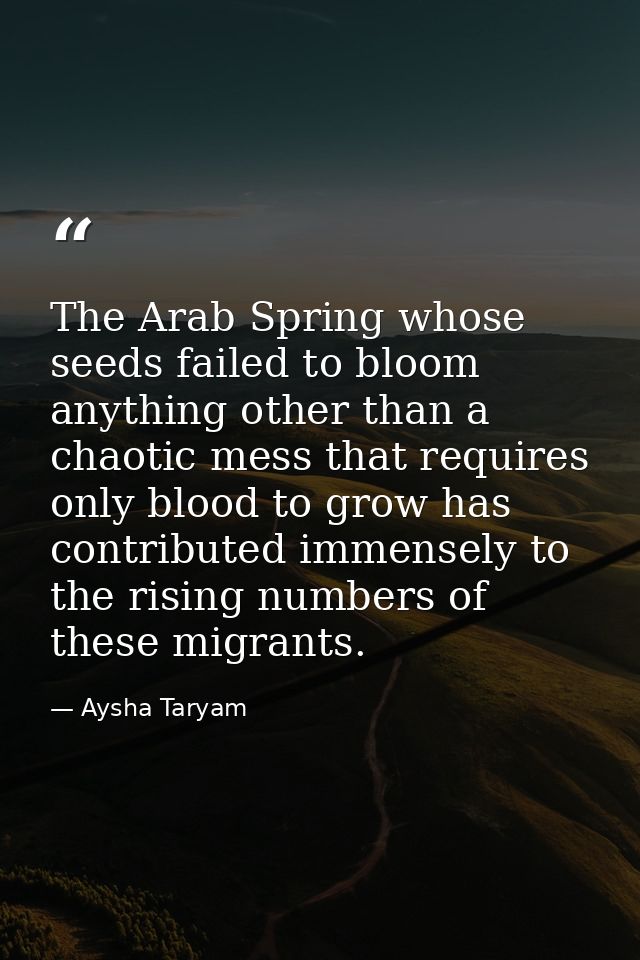 The Arab Spring whose seeds failed to bloom anything other than a chaotic mess that requires only blood to grow has cont — Aysha Taryam