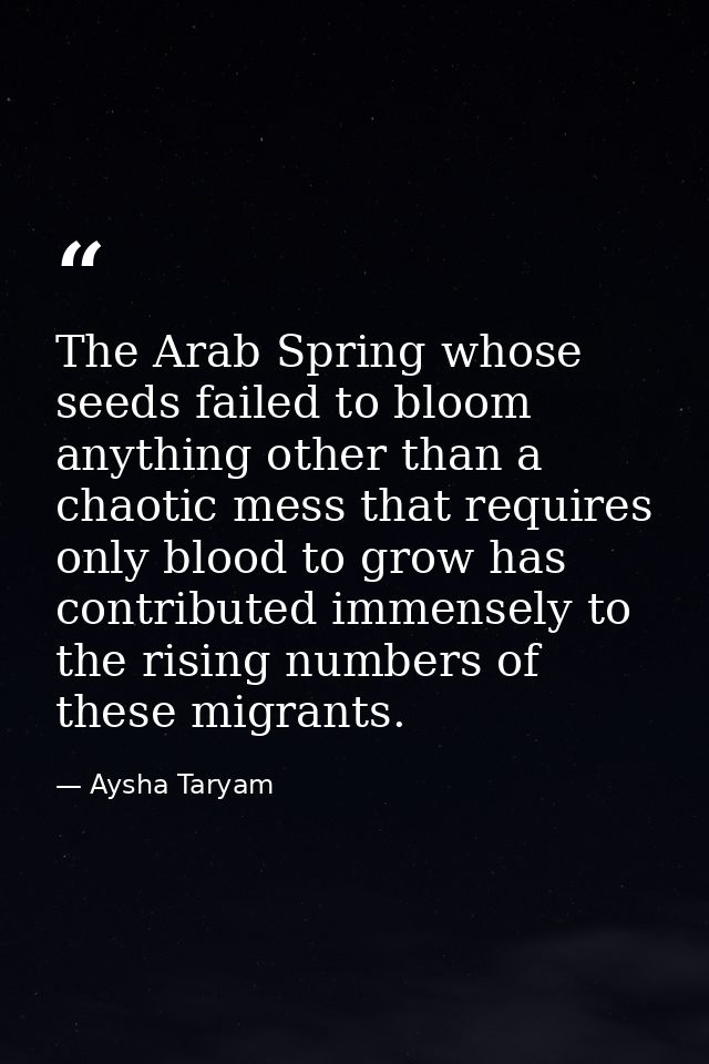 The Arab Spring whose seeds failed to bloom anything other than a chaotic mess that requires only blood to grow has cont — Aysha Taryam