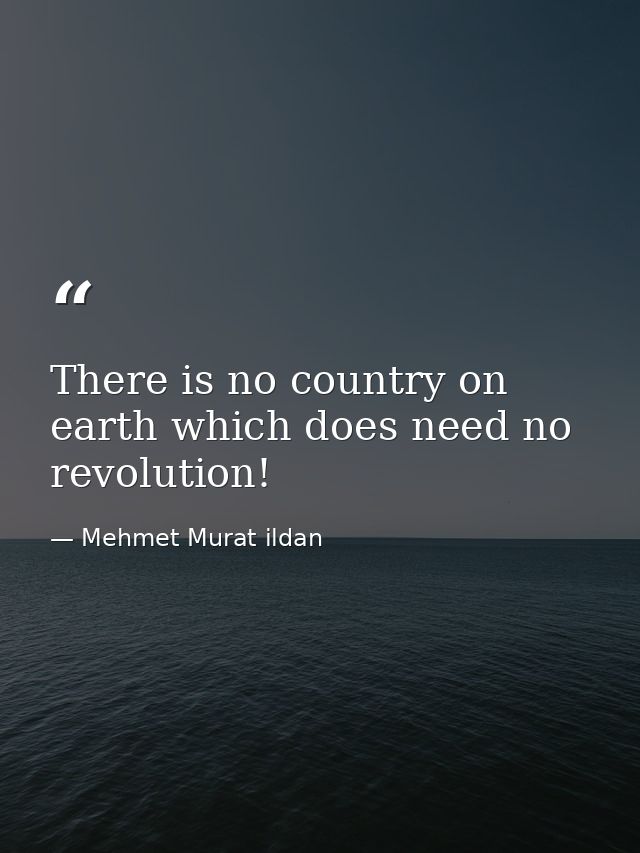 There is no country on earth which does need no revolution! — Mehmet Murat ildan