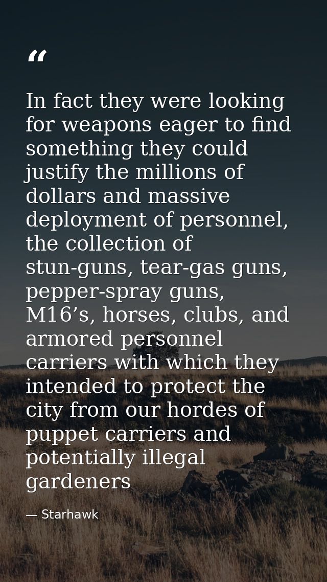 In fact they were looking for weapons eager to find something they could justify the millions of dollars and massive dep — Starhawk