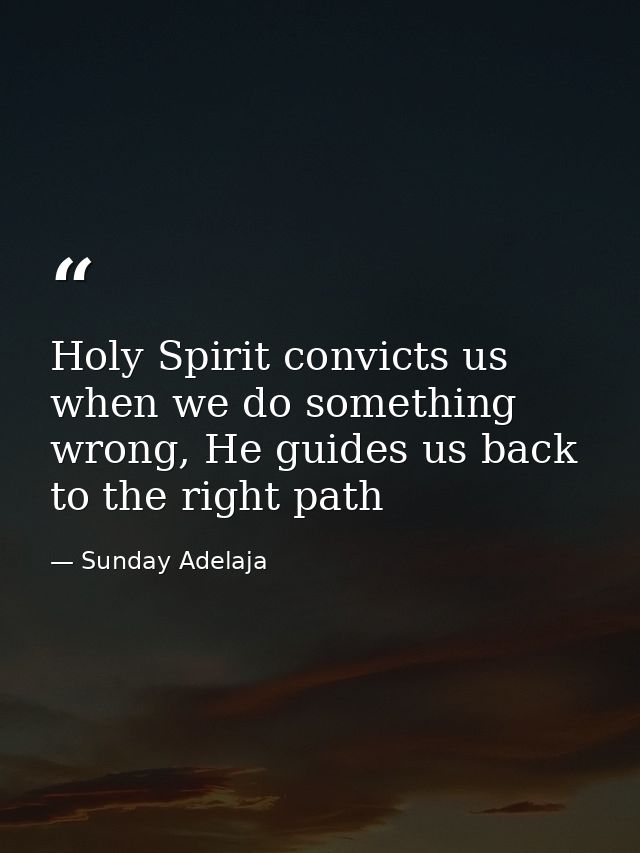 Holy Spirit convicts us when we do something wrong, He guides us back to the right path — Sunday Adelaja