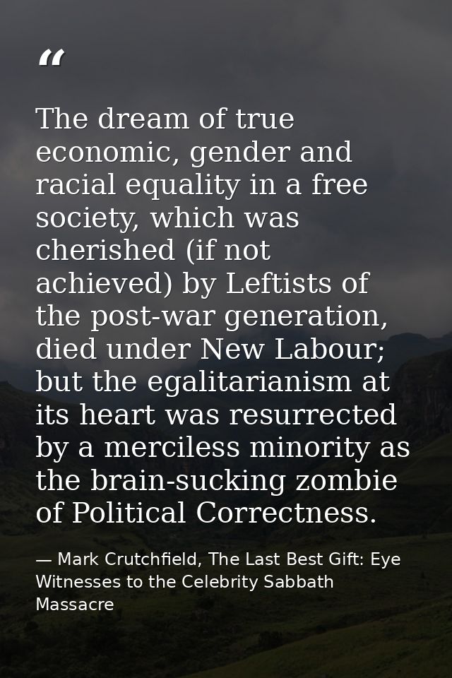 The dream of true economic, gender and racial equality in a free society, which was cherished (if not achieved) by Lefti — Mark Crutchfield, The Last Best Gift: Eye Witnesses to the Celebrity Sabbath Massacre
