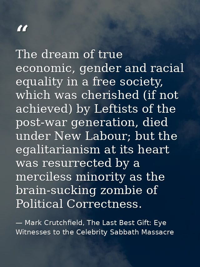 The dream of true economic, gender and racial equality in a free society, which was cherished (if not achieved) by Lefti — Mark Crutchfield, The Last Best Gift: Eye Witnesses to the Celebrity Sabbath Massacre
