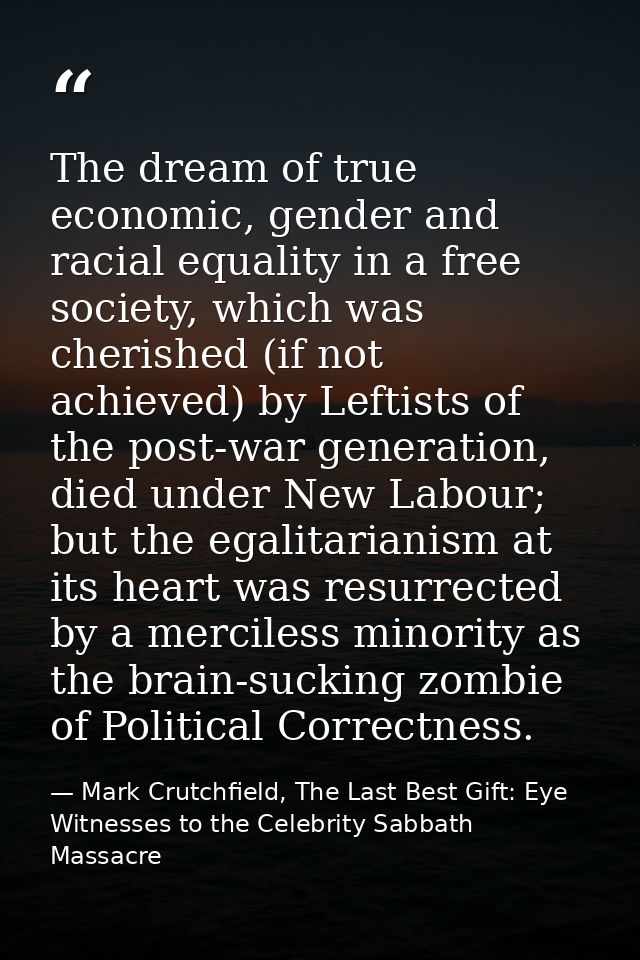 The dream of true economic, gender and racial equality in a free society, which was cherished (if not achieved) by Lefti — Mark Crutchfield, The Last Best Gift: Eye Witnesses to the Celebrity Sabbath Massacre