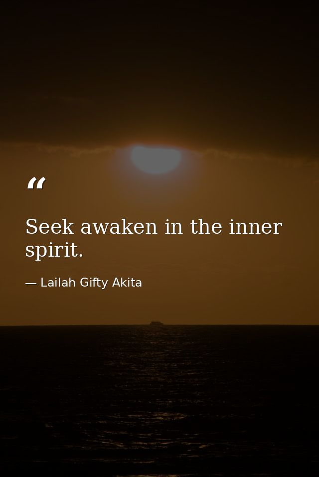 Seek awaken in the inner spirit. — Lailah Gifty Akita