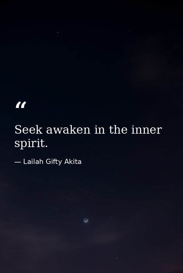 Seek awaken in the inner spirit. — Lailah Gifty Akita