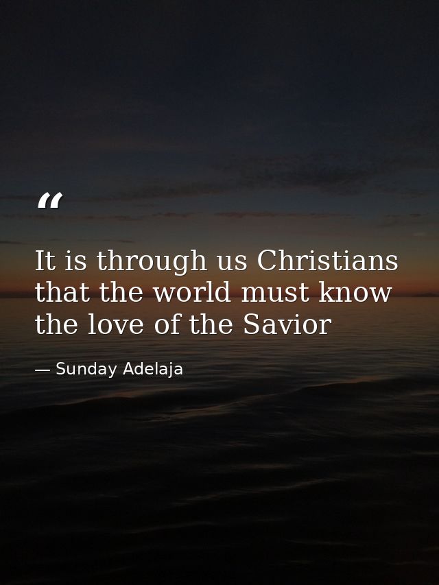It is through us Christians that the world must know the love of the Savior — Sunday Adelaja