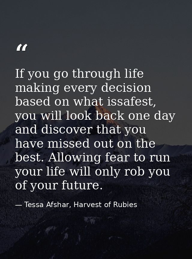 If you go through life making every decision based on what issafest, you will look back one day and discover that you ha — Tessa Afshar, Harvest of Rubies