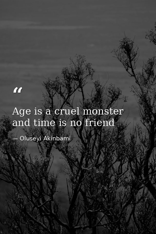 Age is a cruel monster and time is no friend — Oluseyi Akinbami