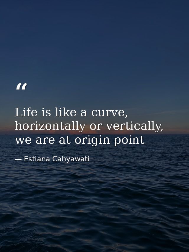 Life is like a curve, horizontally or vertically, we are at origin point — Estiana Cahyawati