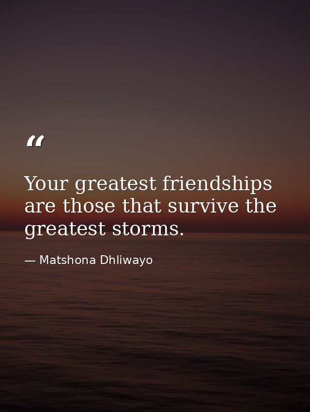 Your greatest friendships are those that survive the greatest storms. — Matshona Dhliwayo