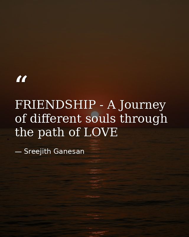 FRIENDSHIP - A Journey of different souls through the path of LOVE — Sreejith Ganesan