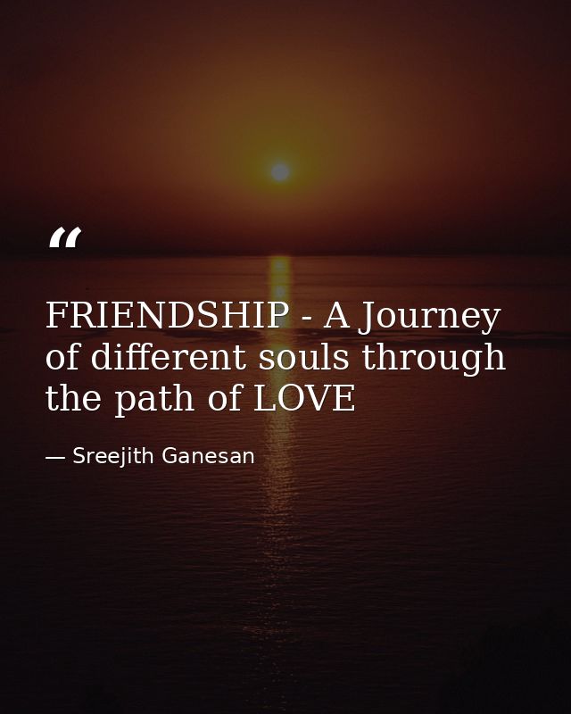FRIENDSHIP - A Journey of different souls through the path of LOVE — Sreejith Ganesan