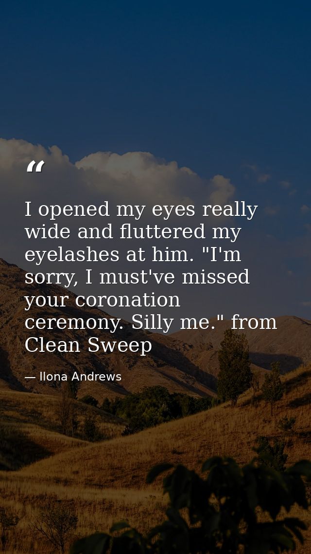 I opened my eyes really wide and fluttered my eyelashes at him. "I'm sorry, I must've missed your coronation ceremony. S — Ilona Andrews