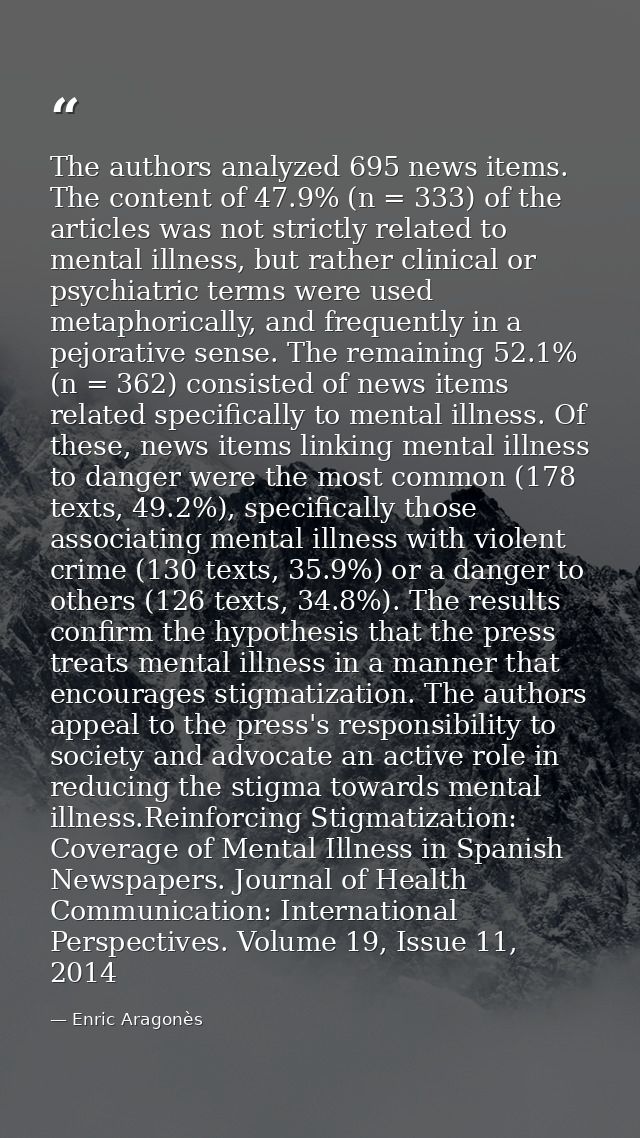 The authors analyzed 695 news items. The content of 47.9% (n = 333) of the articles was not strictly related to mental i — Enric Aragonès