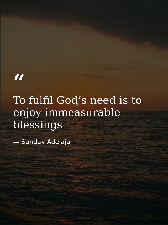 To fulfil God’s need is to enjoy immeasurable blessings — Sunday Adelaja