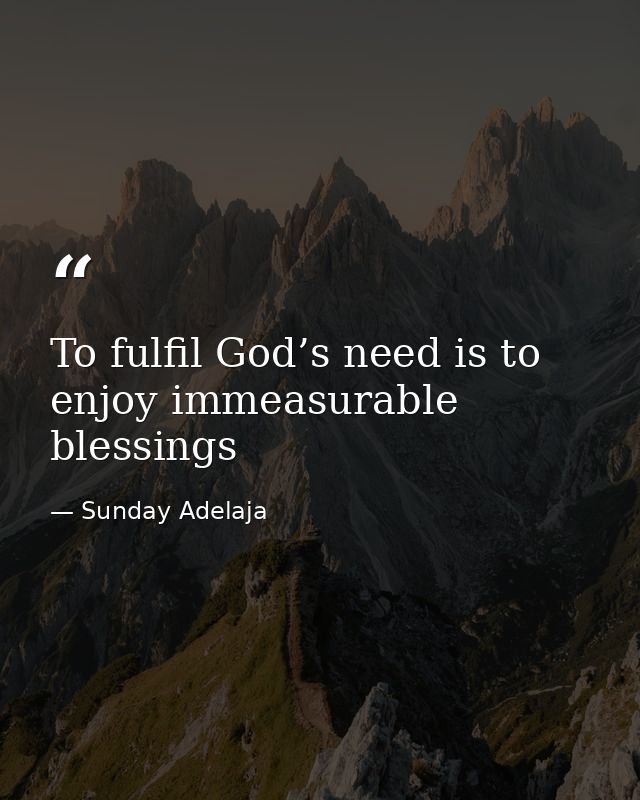 To fulfil God’s need is to enjoy immeasurable blessings — Sunday Adelaja