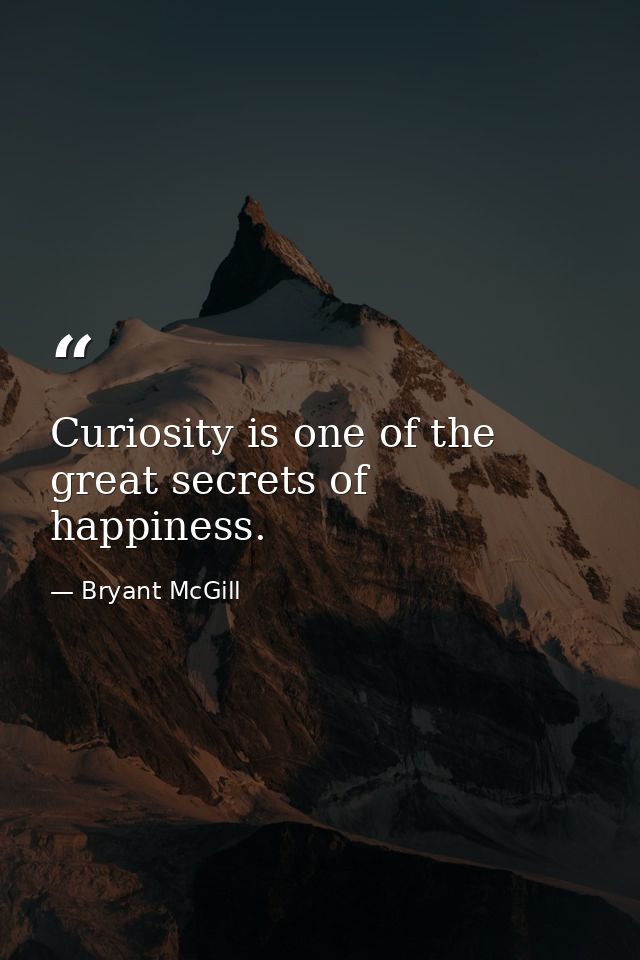 Curiosity is one of the great secrets of happiness. — Bryant McGill