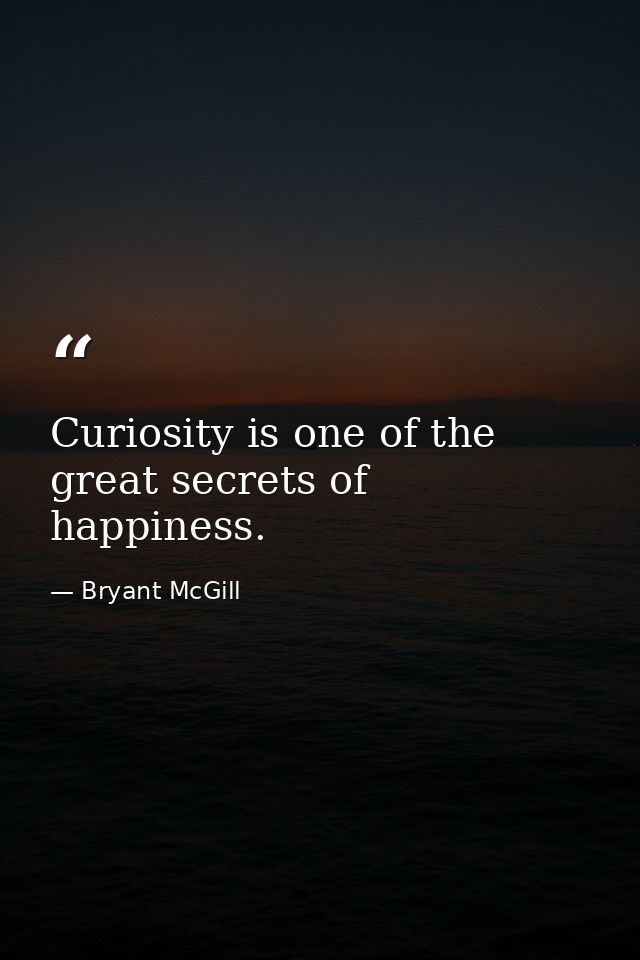 Curiosity is one of the great secrets of happiness. — Bryant McGill