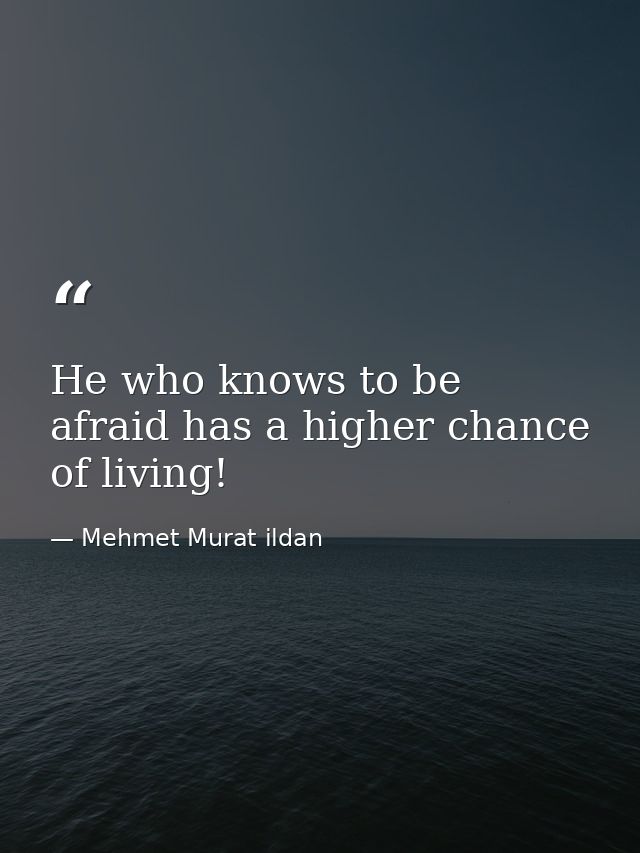 He who knows to be afraid has a higher chance of living! — Mehmet Murat ildan
