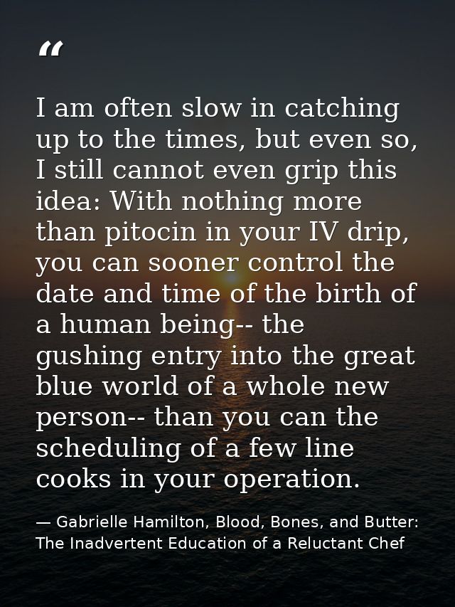 I am often slow in catching up to the times, but even so, I still cannot even grip this idea: With nothing more than pit — Gabrielle Hamilton, Blood, Bones, and Butter: The Inadvertent Education of a Reluctant Chef