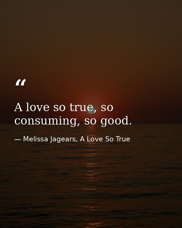 A love so true, so consuming, so good. — Melissa Jagears, A Love So True