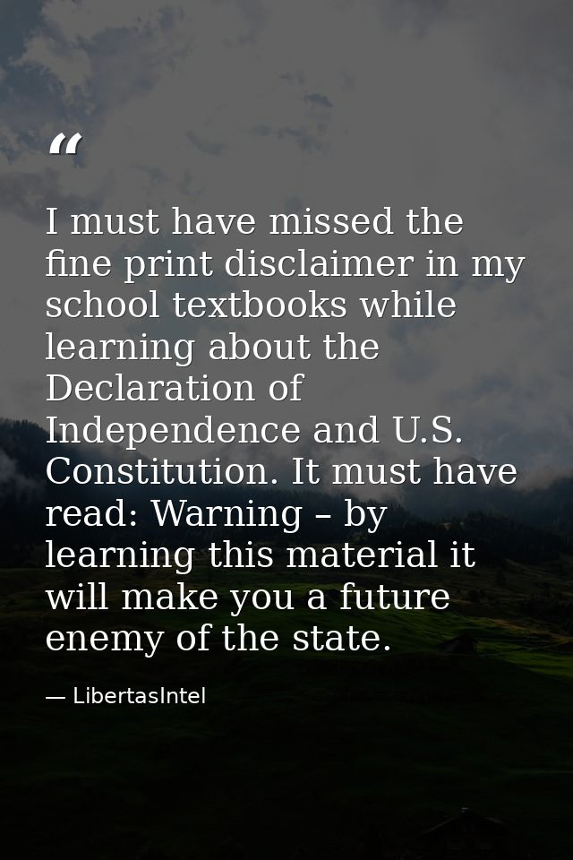 I must have missed the fine print disclaimer in my school textbooks while learning about the Declaration of Independence — LibertasIntel