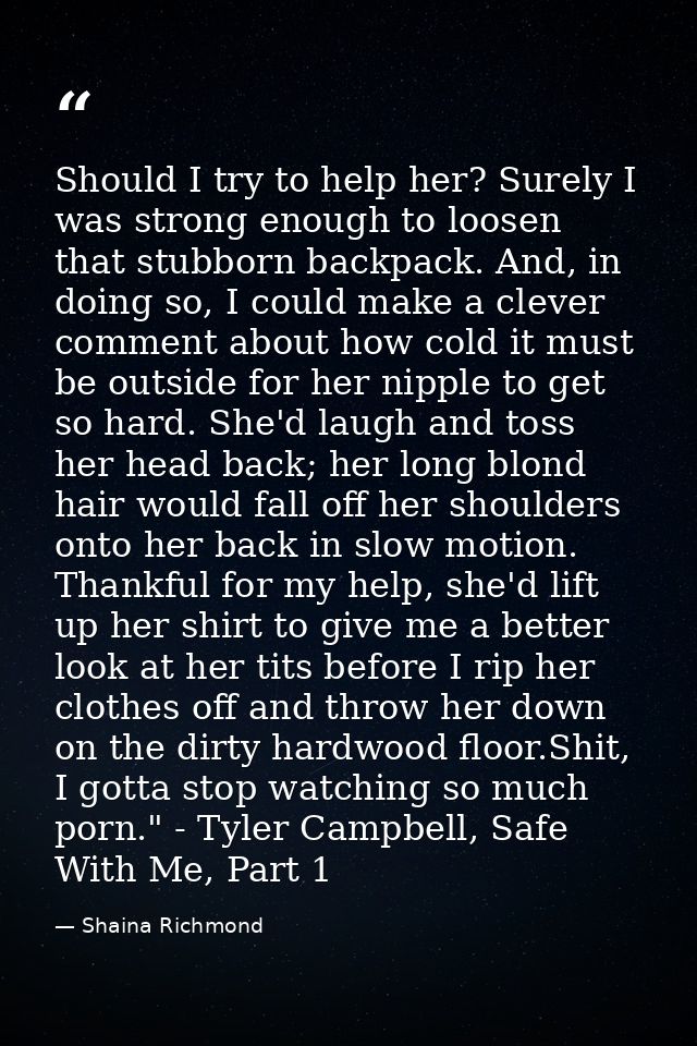 Should I try to help her? Surely I was strong enough to loosen that stubborn backpack. And, in doing so, I could make a  — Shaina Richmond