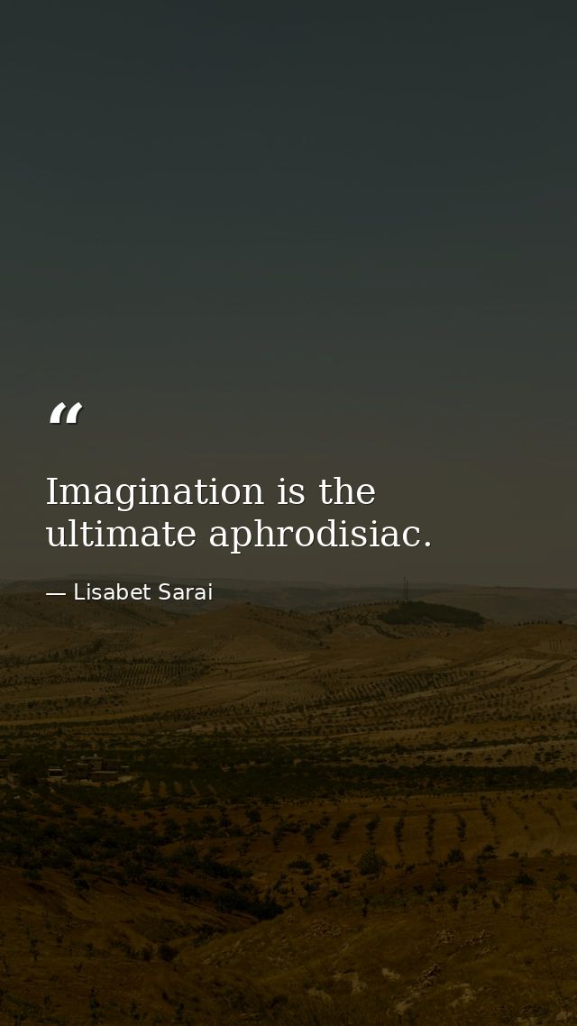 Imagination is the ultimate aphrodisiac. — Lisabet Sarai