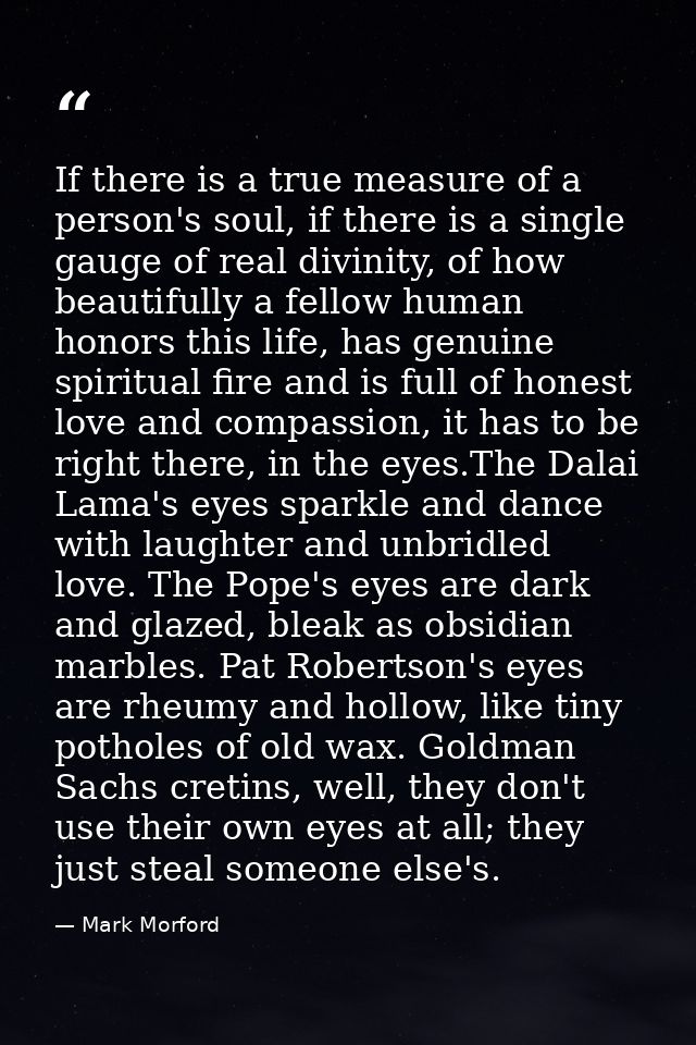 If there is a true measure of a person's soul, if there is a single gauge of real divinity, of how beautifully a fellow  — Mark Morford