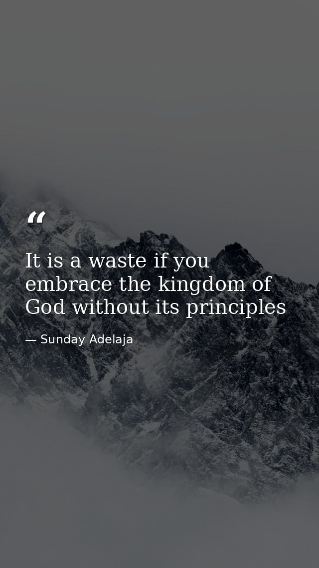 It is a waste if you embrace the kingdom of God without its principles — Sunday Adelaja