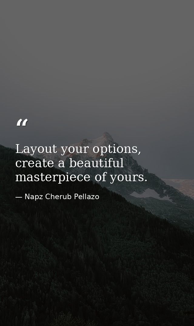 Layout your options, create a beautiful masterpiece of yours. — Napz Cherub Pellazo
