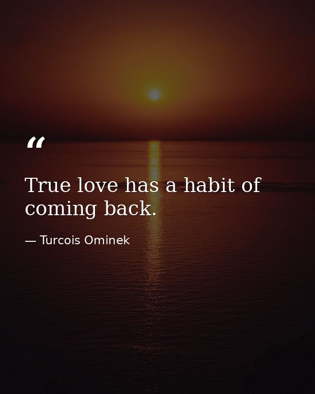 True love has a habit of coming back. — Turcois Ominek