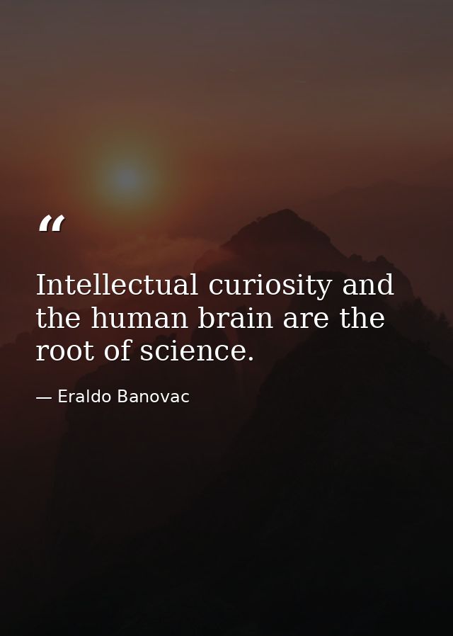 Intellectual curiosity and the human brain are the root of science. — Eraldo Banovac