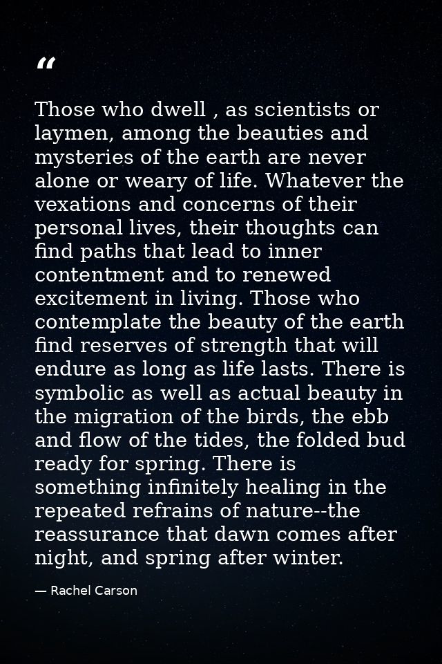 Those who dwell , as scientists or laymen, among the beauties and mysteries of the earth are never alone or weary of lif — Rachel Carson