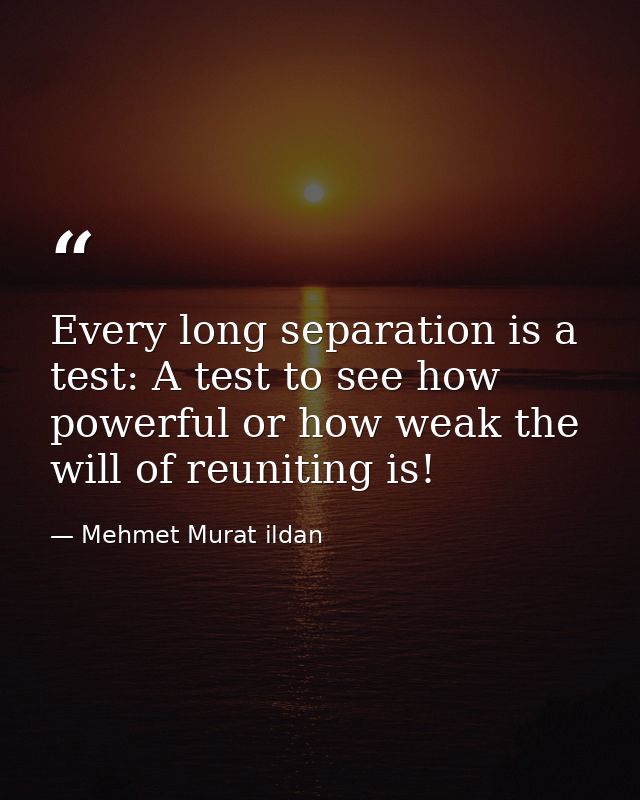 Every long separation is a test: A test to see how powerful or how weak the will of reuniting is! — Mehmet Murat ildan