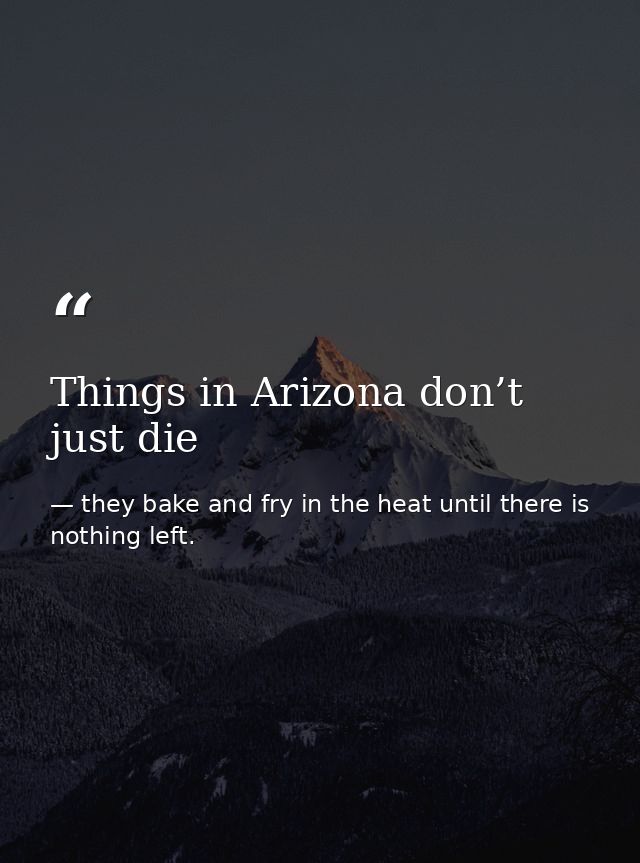 Things in Arizona don’t just die — they bake and fry in the heat until there is nothing left.