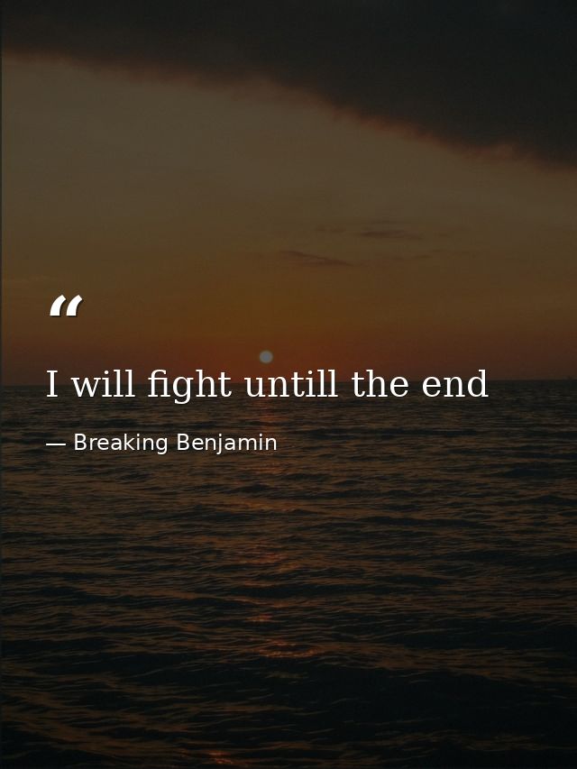 I will fight untill the end — Breaking Benjamin