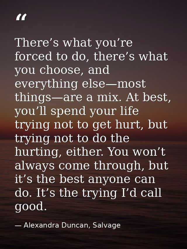 There’s what you’re forced to do, there’s what you choose, and everything else—most things—are a mix. At best, you’ll sp — Alexandra Duncan, Salvage