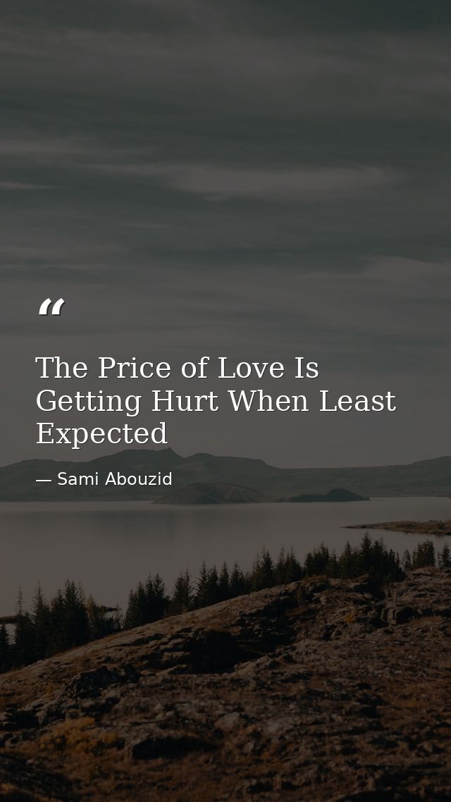 The Price of Love Is Getting Hurt When Least Expected — Sami Abouzid